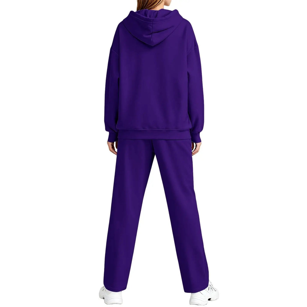 2 PiecePullover Tops And Wide Leg Pants Sweatsuit
