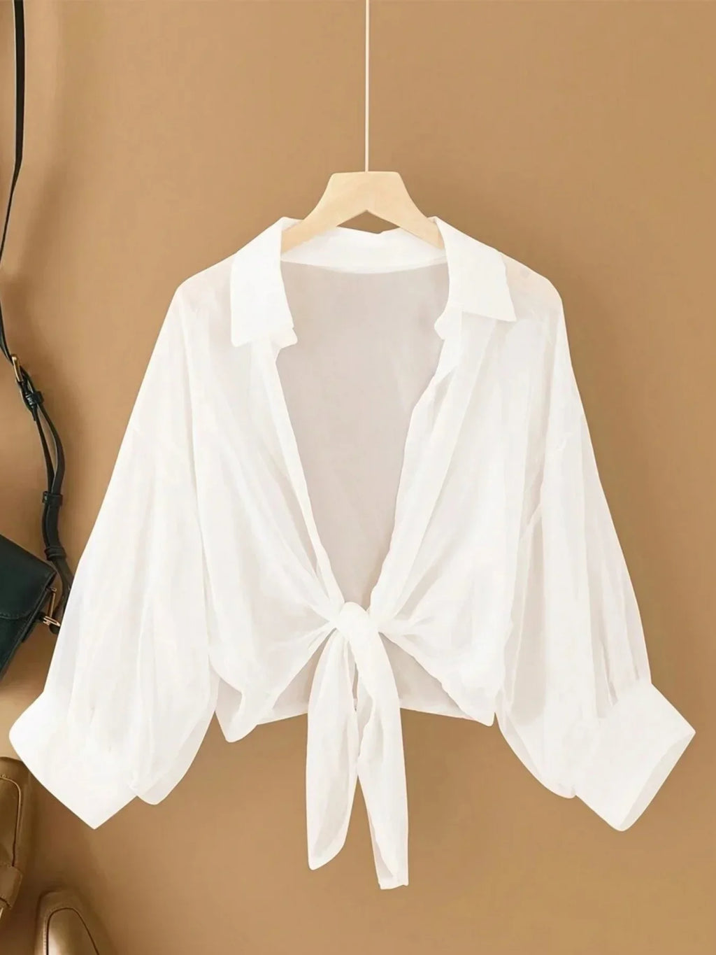 Women's Plus Size Front-Tie Loose Shirts