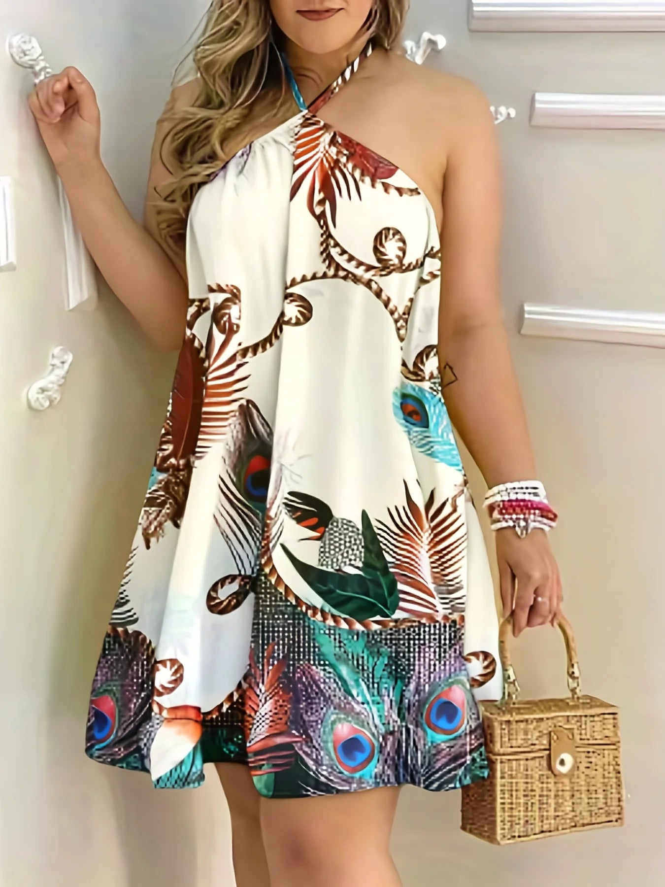 Plus Size Halter Back Dresses For Women