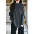 100% Merino Wool Triangle, Boat Neck Pullover Sweater