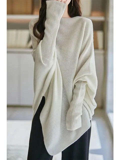 100% Merino Wool Triangle, Boat Neck Pullover Sweater