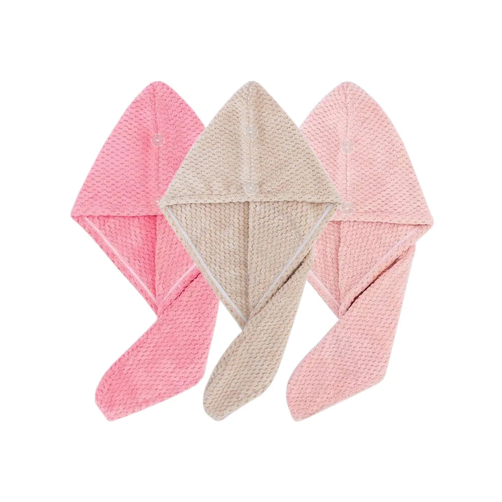 Solid color Absorbent Hair Towel Wrap