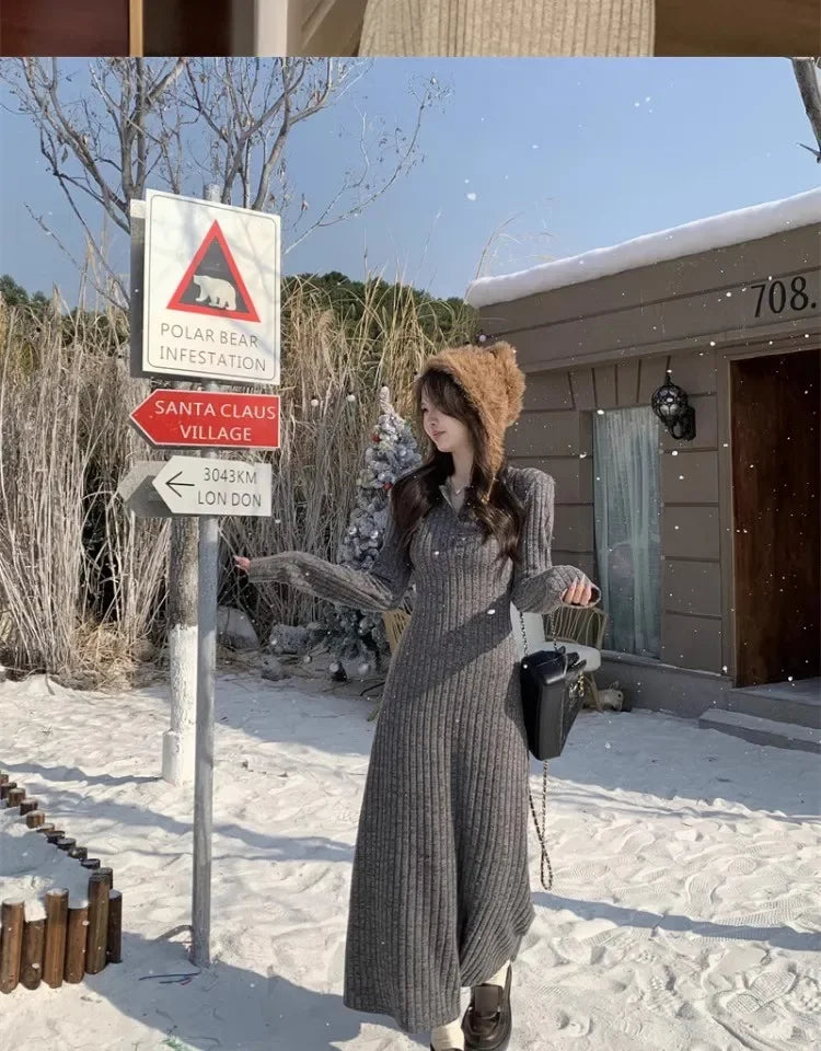 Long Sleeve Knitted Dress