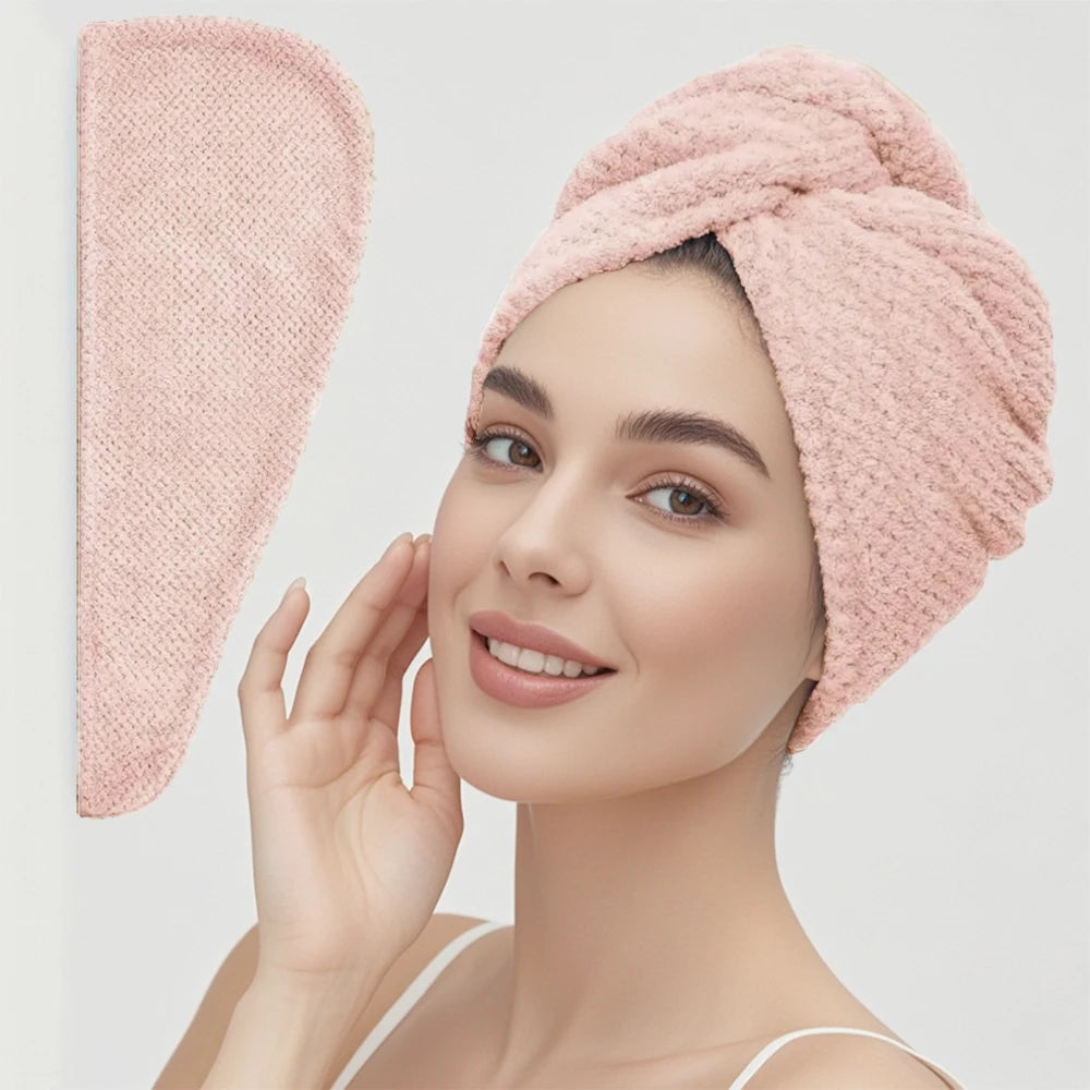Solid color Absorbent Hair Towel Wrap