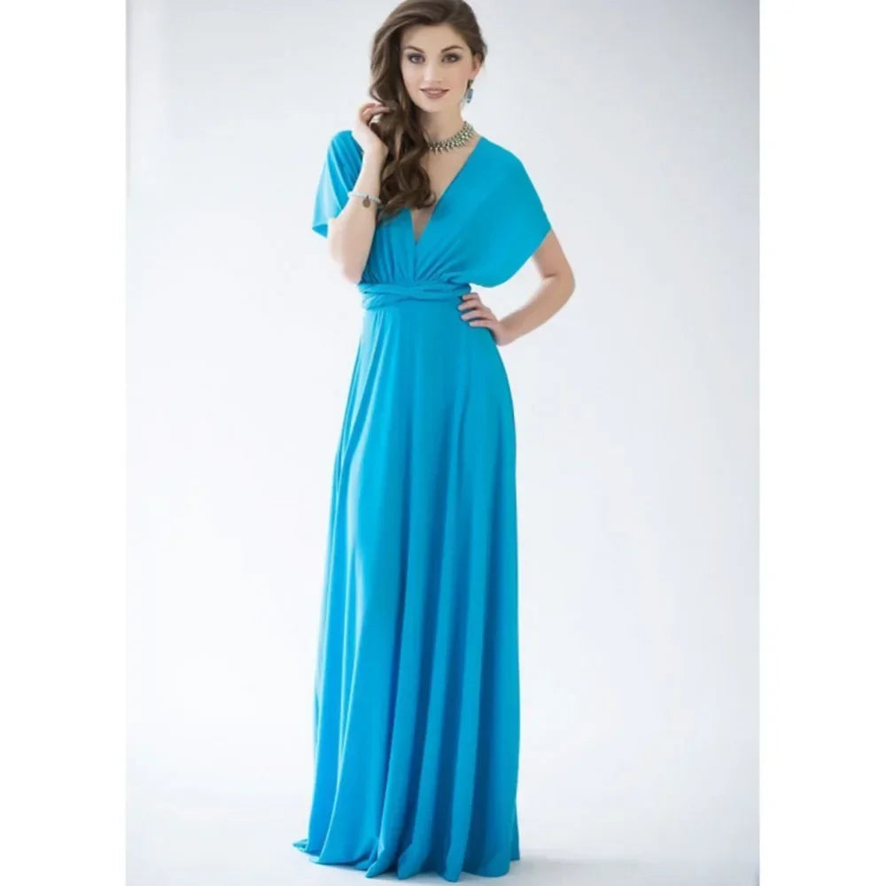 Women's V-neck Strappled Long Dress