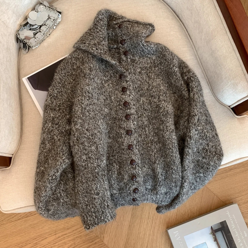 Turtleneck Cardigan Sweater
