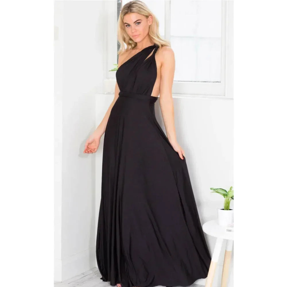 Women's V-neck Strappled Long Dress