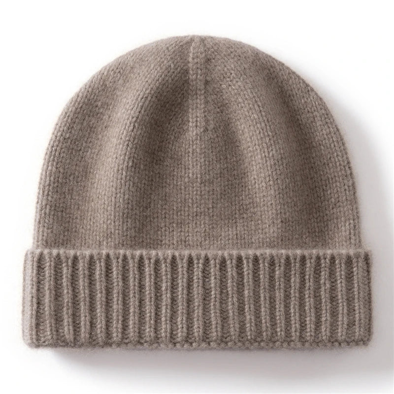 100% Cashmere Knitted Hat with Ear Protection