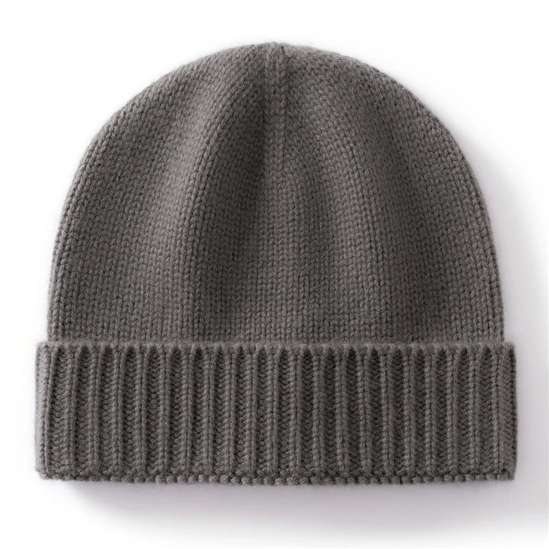 100% Cashmere Knitted Hat with Ear Protection