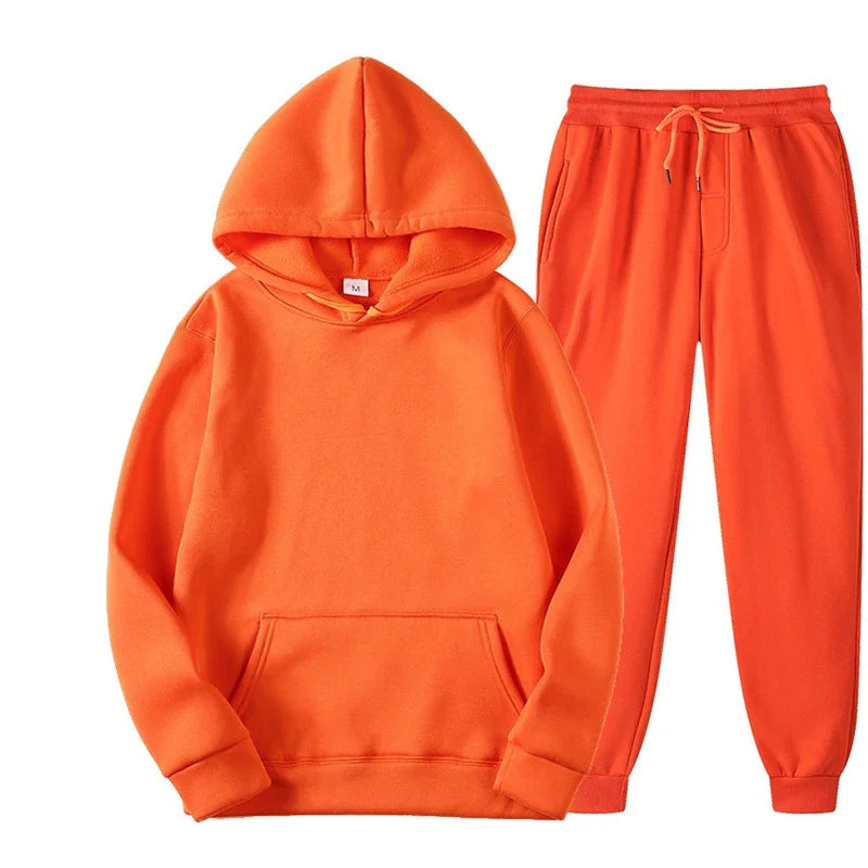 Long Sleeve Hoodie+Sports Pants Two Piece Set