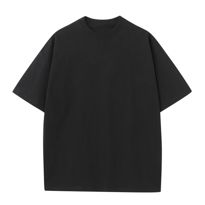 Plus Size Heavy-weight Cotton Blend Crewneck Short-sleeve T-Shirt Shirt