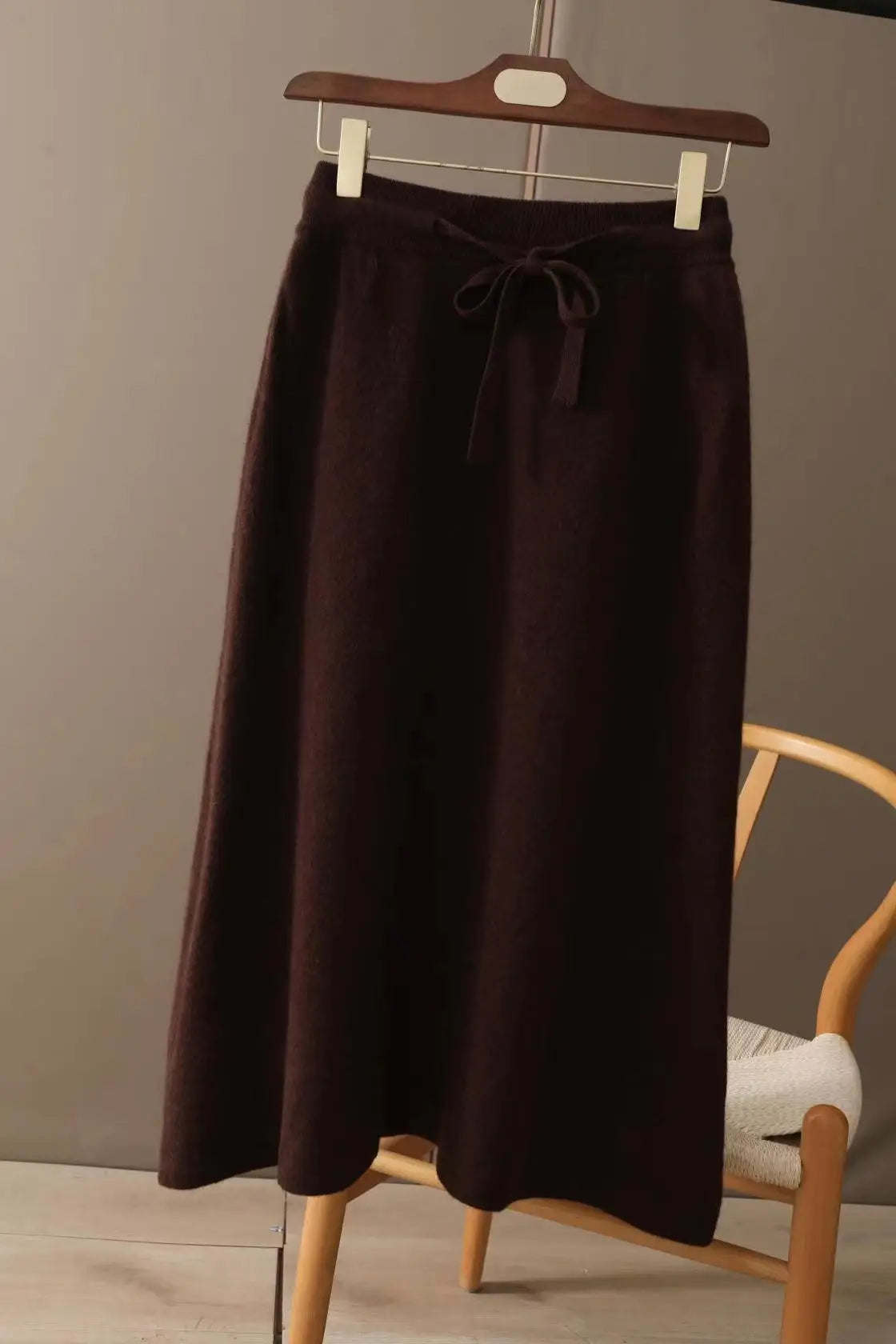100% Pure Cashmere Wool Women's A-Line Skirt w/Pocket
