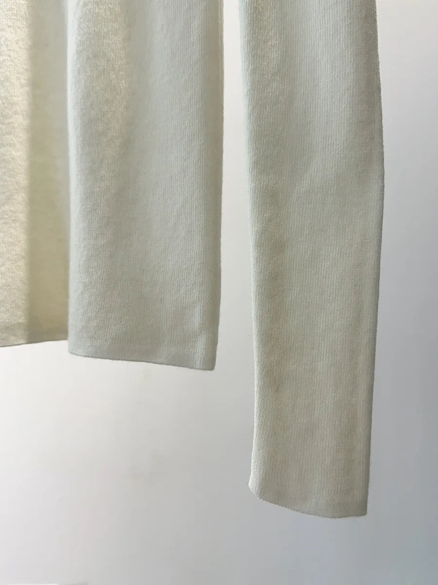 100% Wool Long Sleeve Mock Neck Sweater