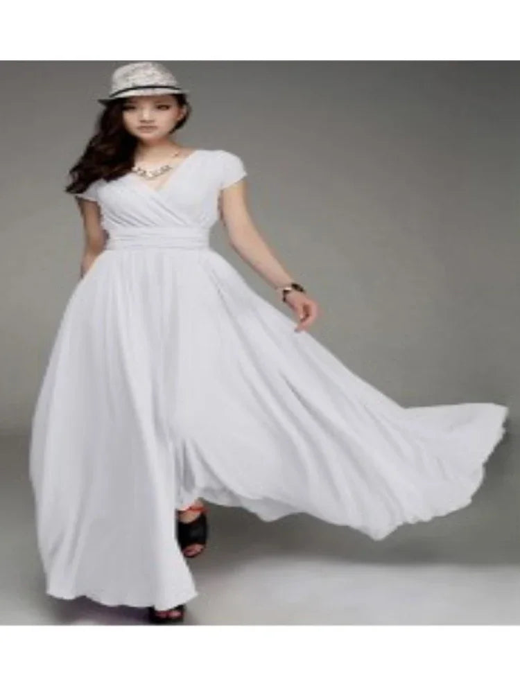 Women's Short Sleeve Chiffon Dress