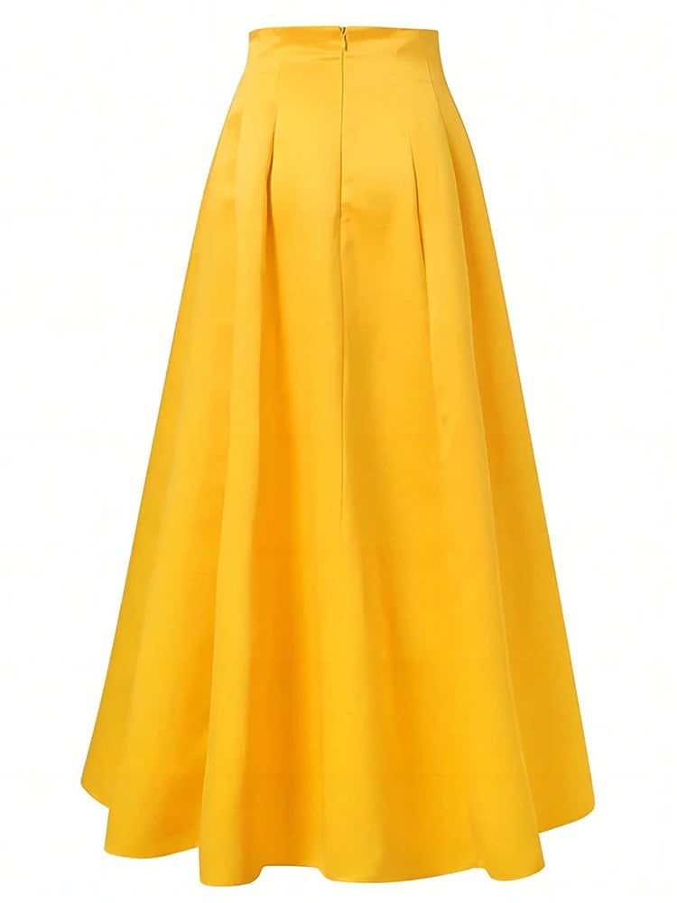 Elegant Satin A-line Long Maxi Skirt