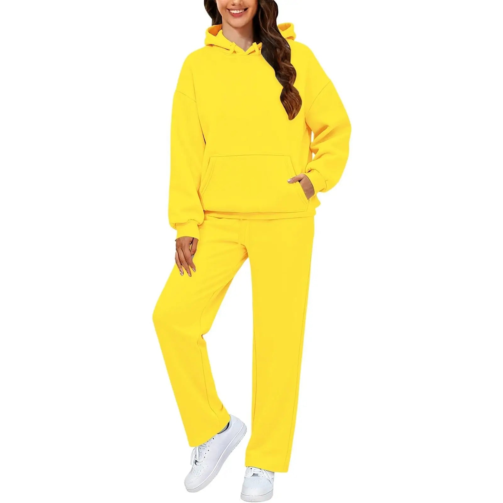 2 PiecePullover Tops And Wide Leg Pants Sweatsuit