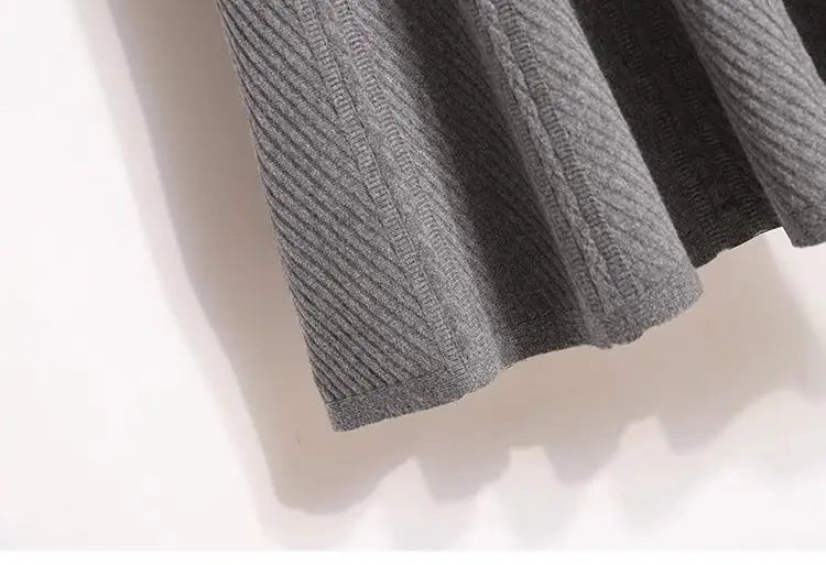 Knitted High-Waisted A-Line Skirt