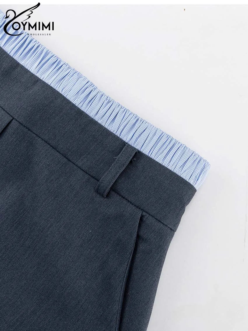 Gray Office 2 Piece Skirt Set