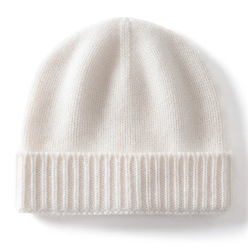 100% Cashmere Knitted Hat with Ear Protection