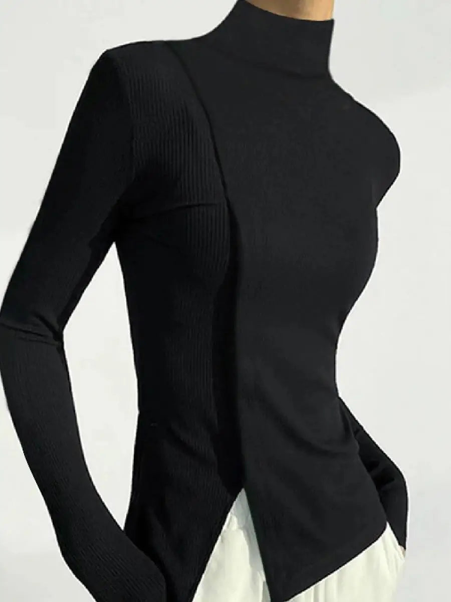 Long Sleeves Split Bottom Top