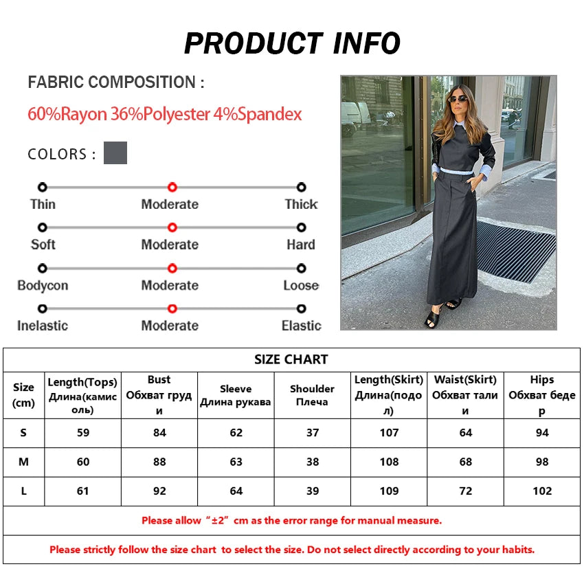 Gray Office 2 Piece Skirt Set