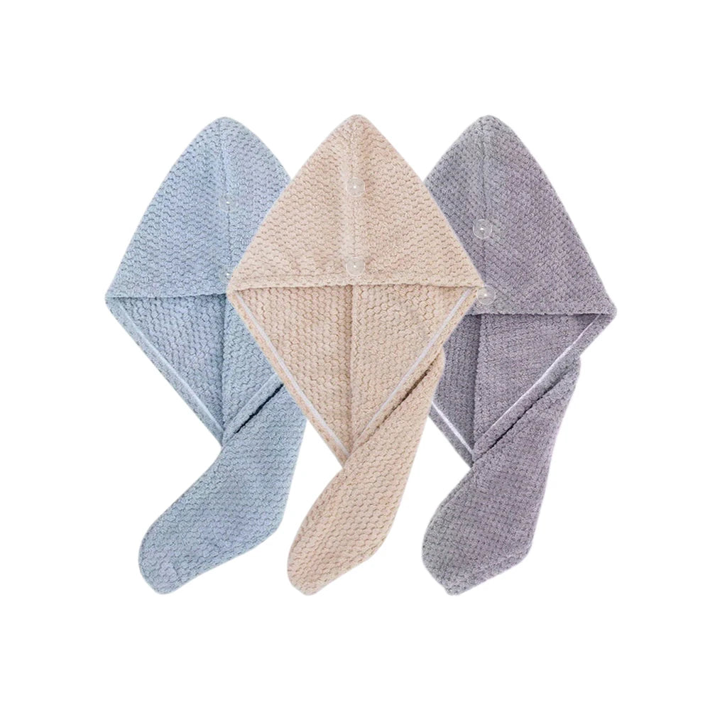 Solid color Absorbent Hair Towel Wrap