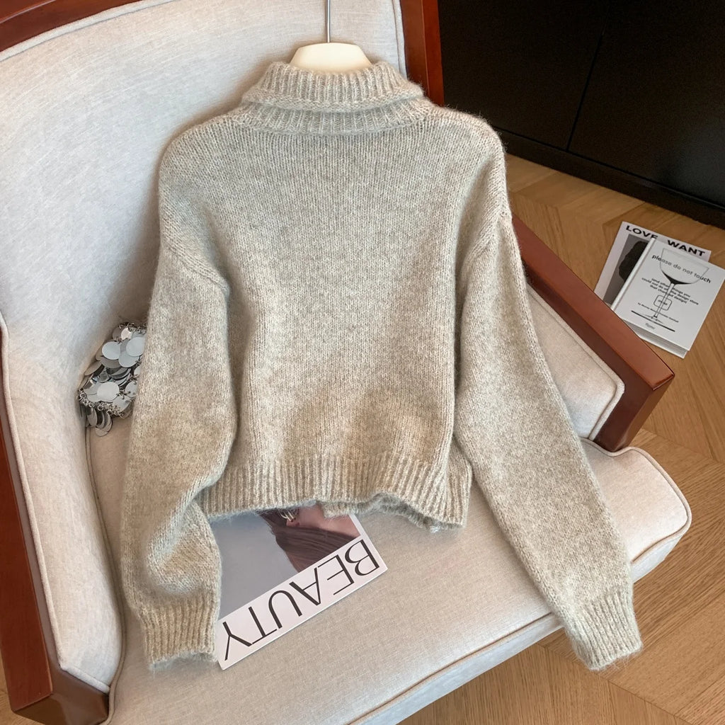 Turtleneck Cardigan Sweater