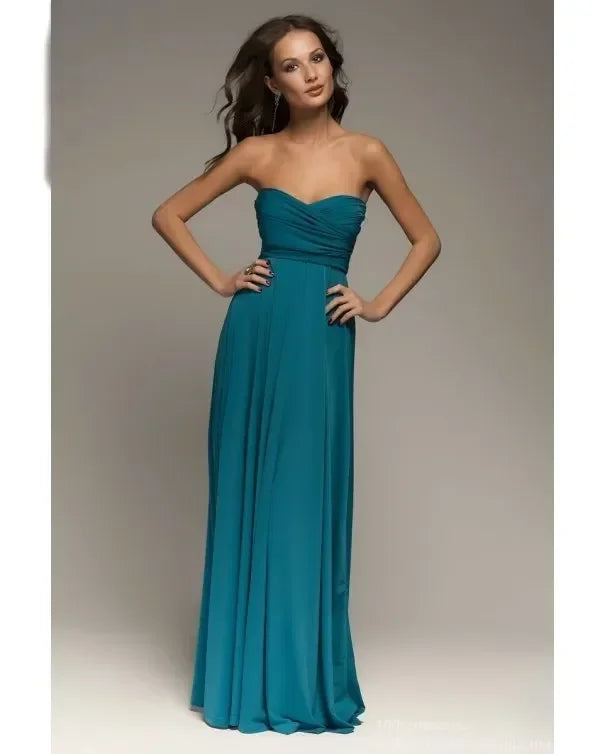 Women's V-neck Strappled Long Dress