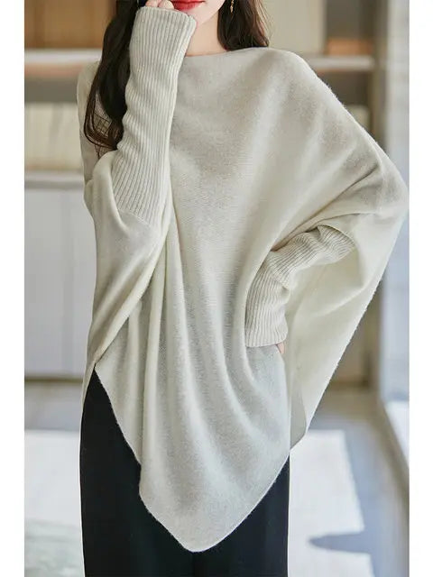 100% Merino Wool Triangle, Boat Neck Pullover Sweater
