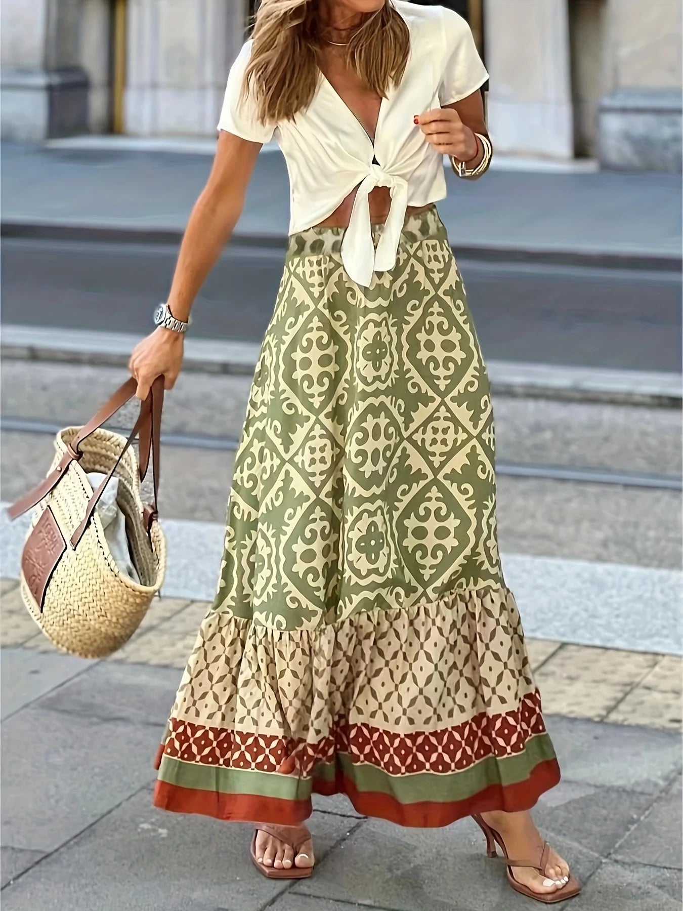 Plus Size Women's Summer Bohemian Skirt