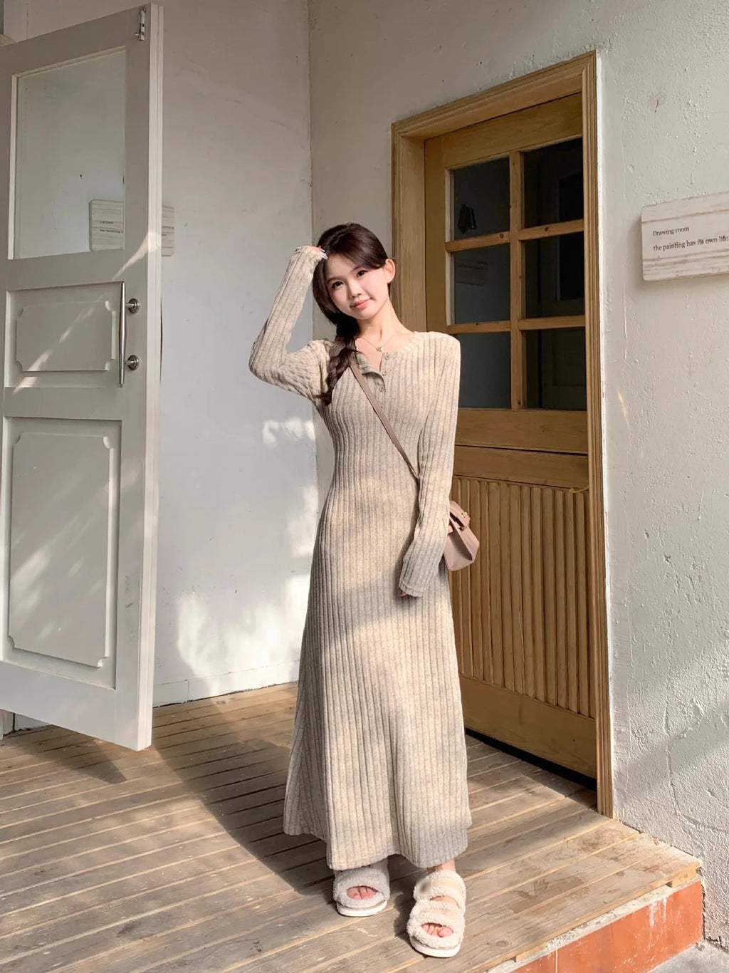 Long Sleeve Knitted Dress