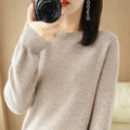 Cashmere Crew Neck Pullover Knit Sweater