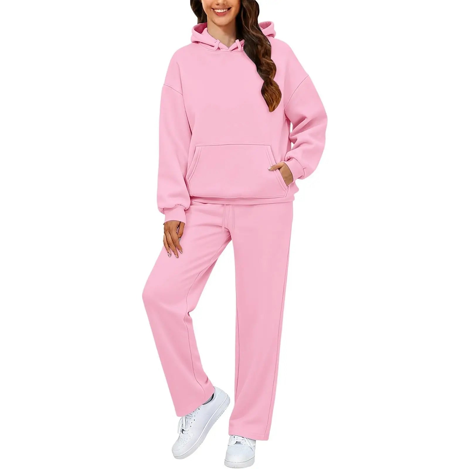 2 PiecePullover Tops And Wide Leg Pants Sweatsuit