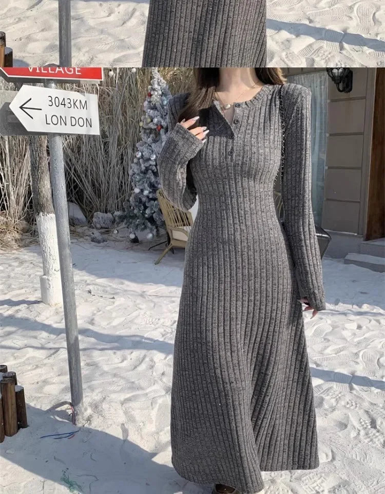 Long Sleeve Knitted Dress