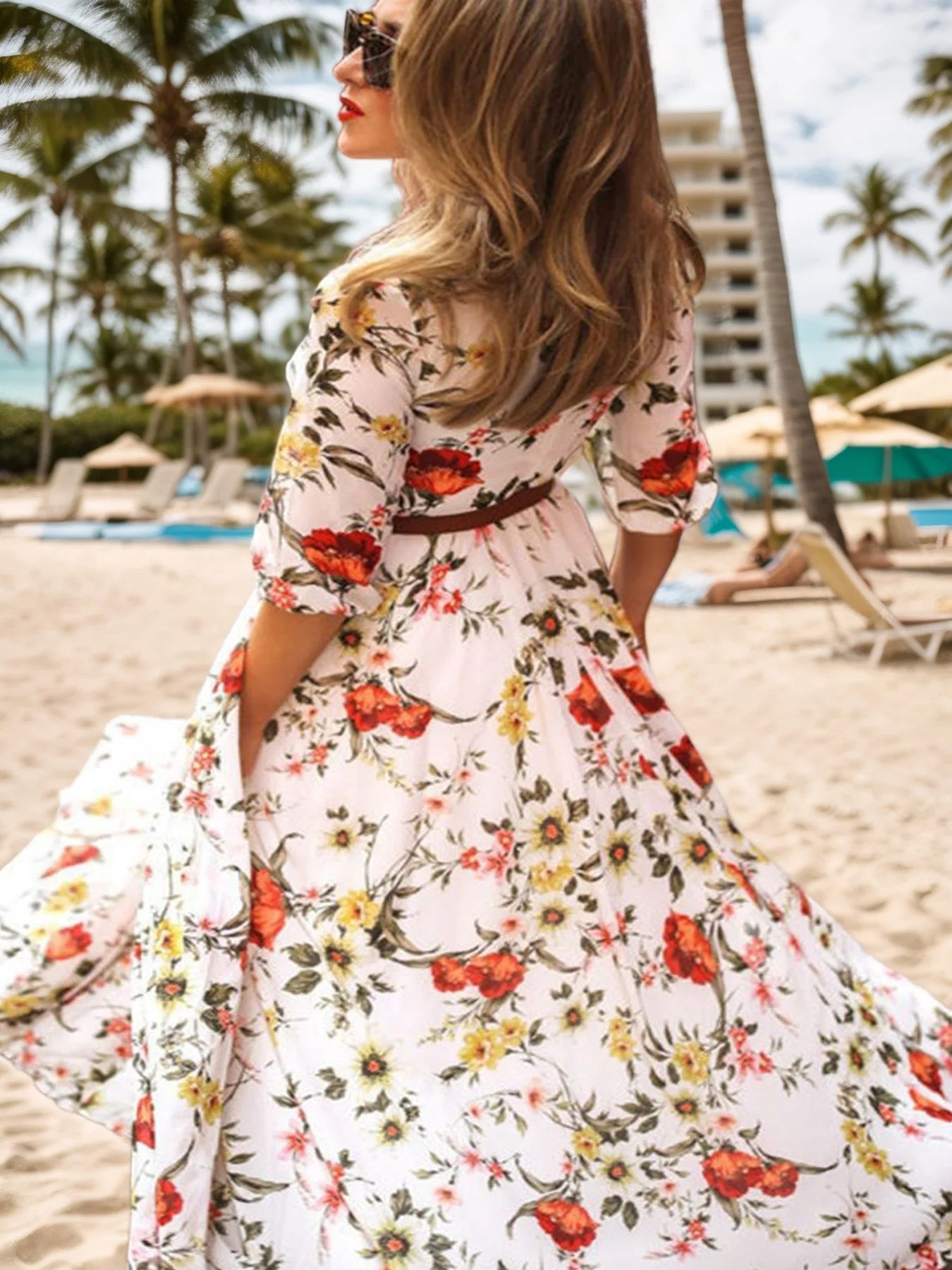 Elegant Floral Print Dress