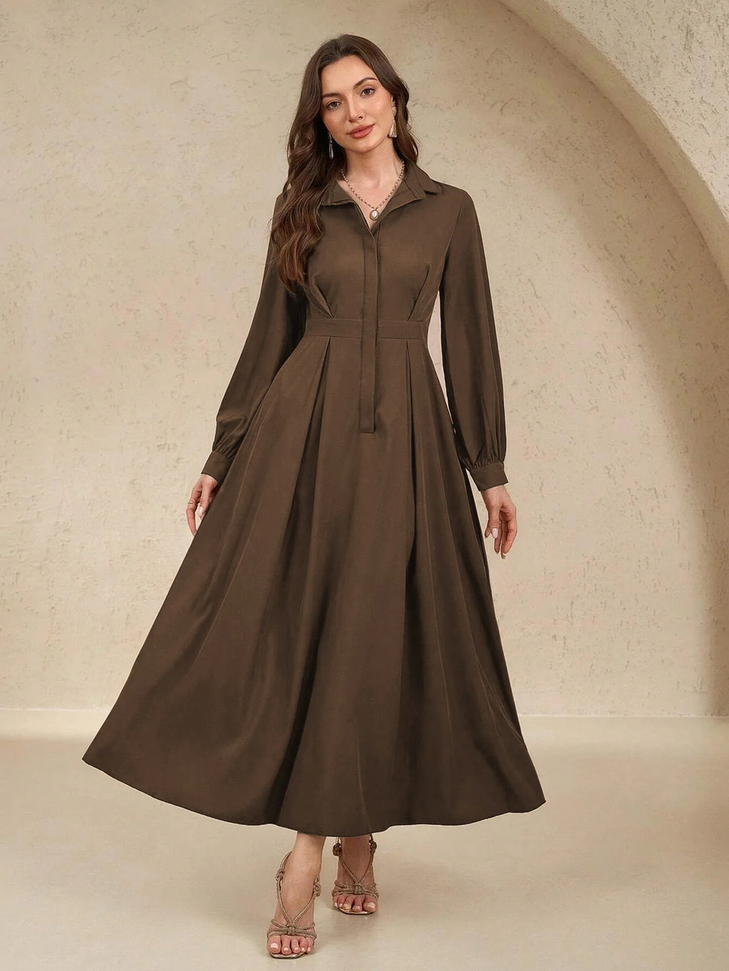 Women's Button-up, Long Dress