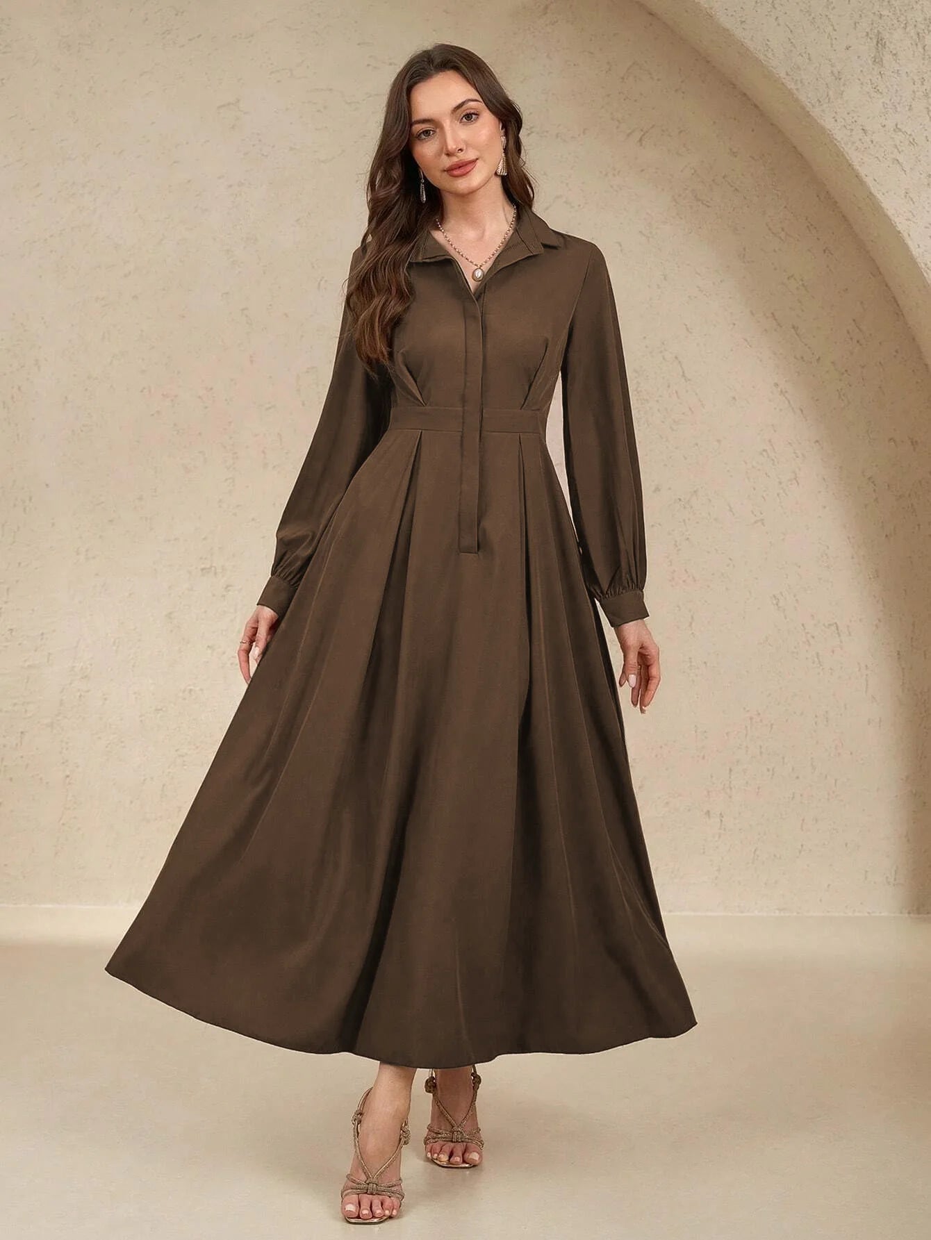 Women's Button-up, Long Dress