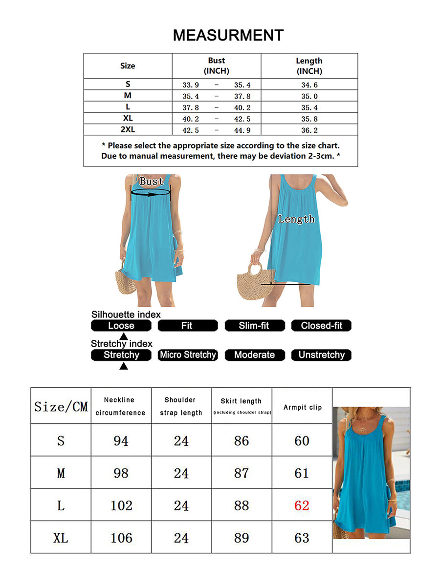 Casual Sleeveless Summer Short Beach Dress