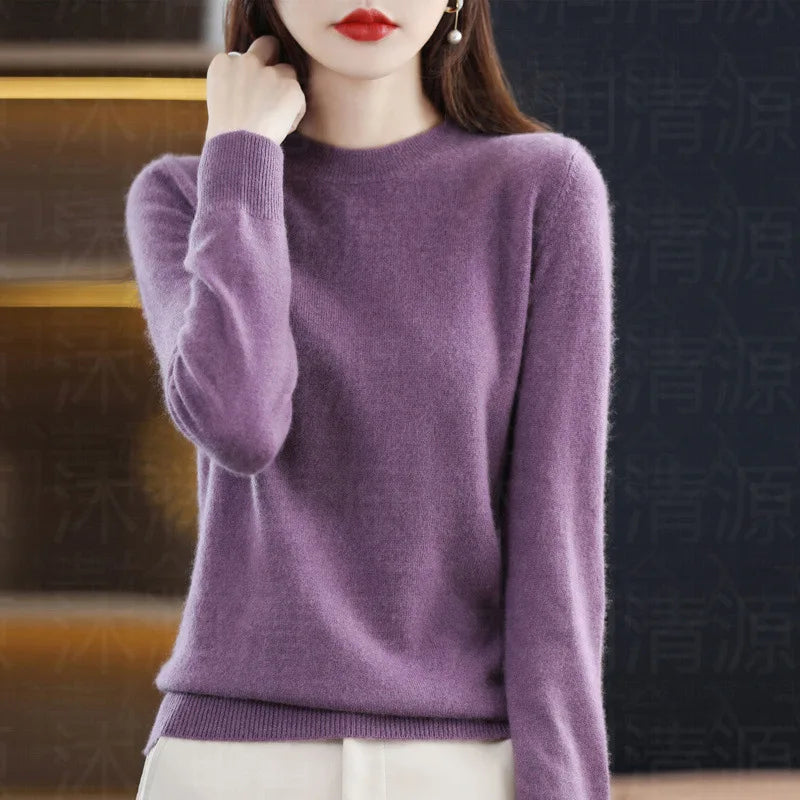 Cashmere Crew Neck Pullover Knit Sweater