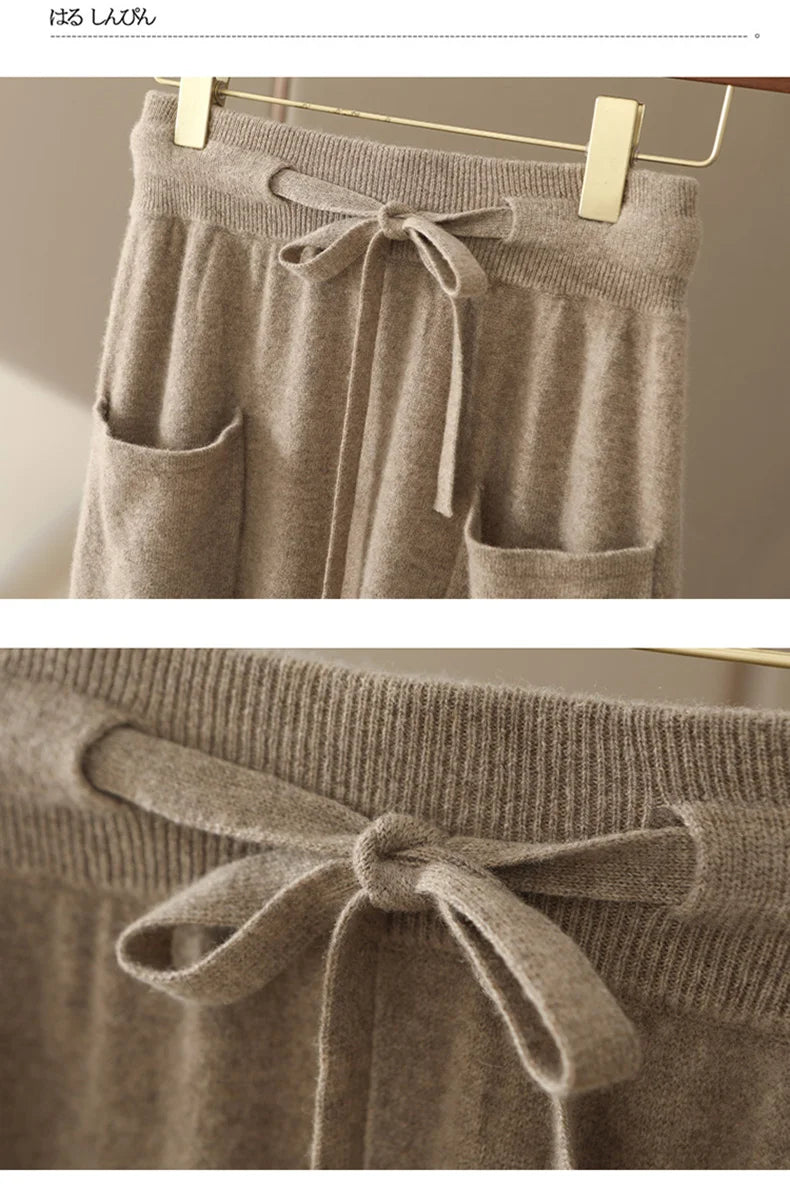 100% Pure Cashmere Wool Women's A-Line Skirt w/Pocket