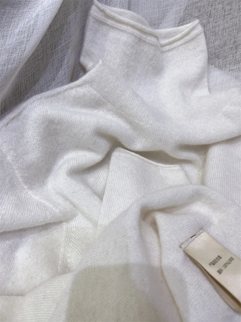 Women's 100% pure cashmere free collar slim sweater