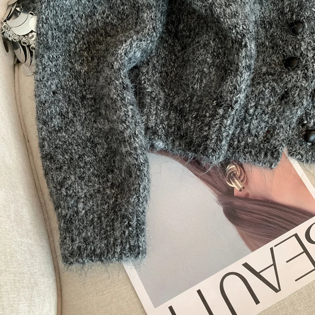Turtleneck Cardigan Sweater