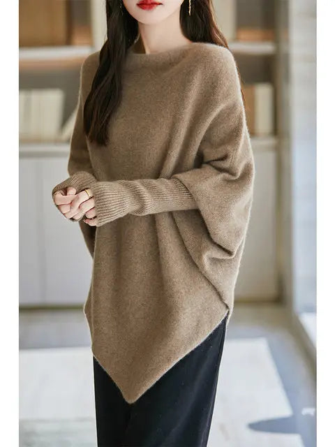 100% Merino Wool Triangle, Boat Neck Pullover Sweater