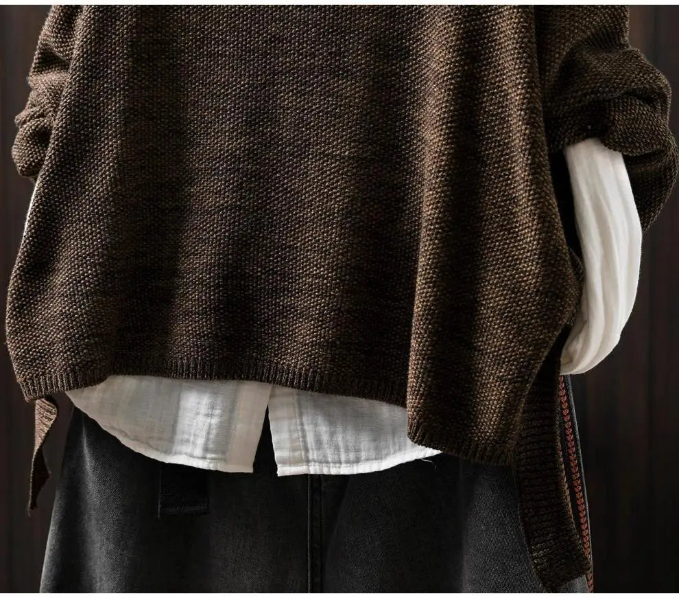 V-Neck Knitted Pullover Sweater