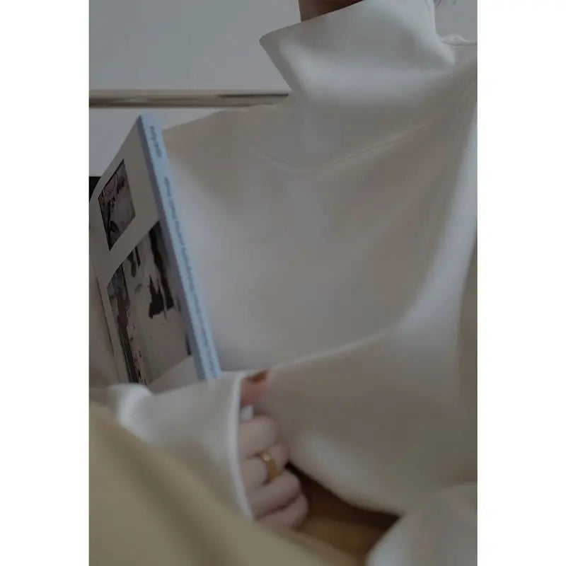 High Collar Long Loose Sleeve Top