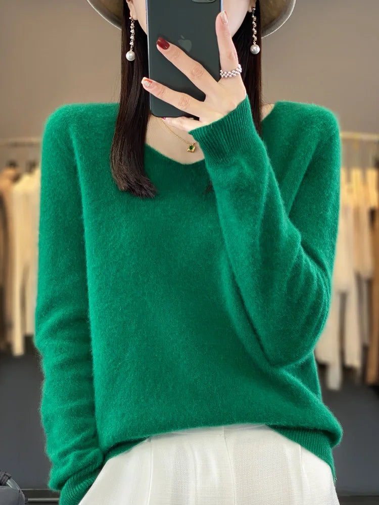 100% Merino Wool Cashmere Pullover Sweater