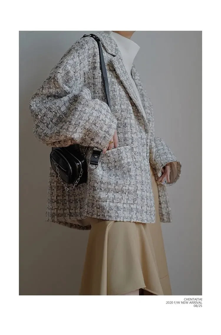 High Collar Long Loose Sleeve Top