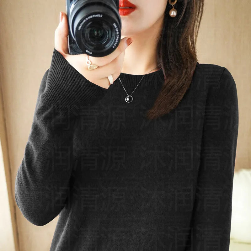 Cashmere Crew Neck Pullover Knit Sweater