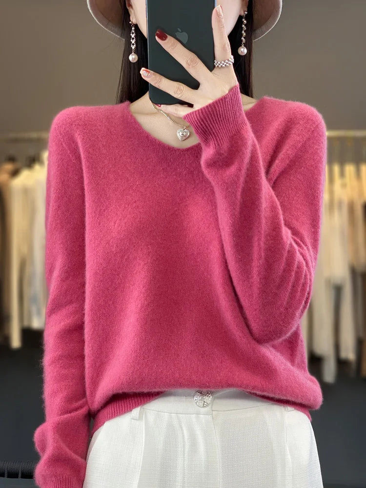 100% Merino Wool Cashmere Pullover Sweater