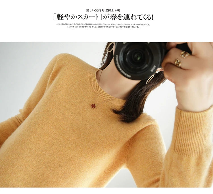 Cashmere Crew Neck Pullover Knit Sweater